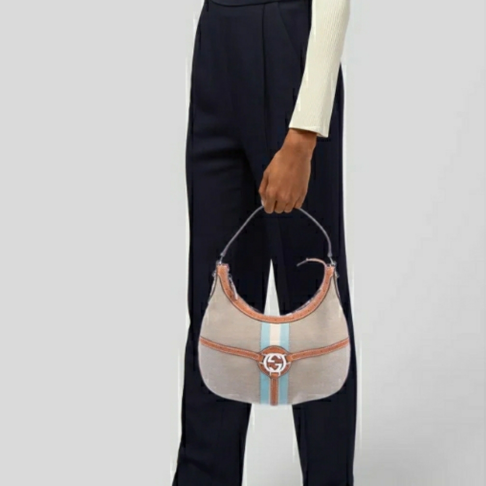 GUCCI Reins Canvas & Leather Hobo Bag - Picture 2 of 12